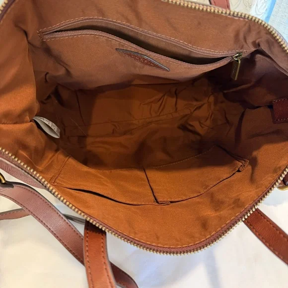 Fossil Skylar Satchel Bag in the color Brandy - Picture 8 of 9